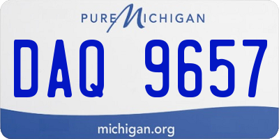MI license plate DAQ9657