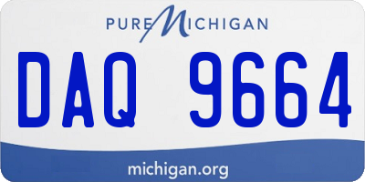 MI license plate DAQ9664