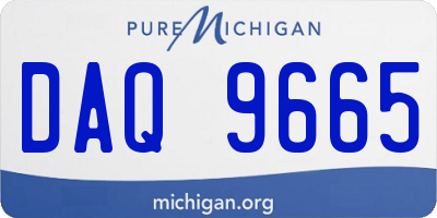 MI license plate DAQ9665