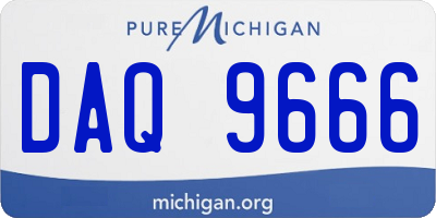 MI license plate DAQ9666