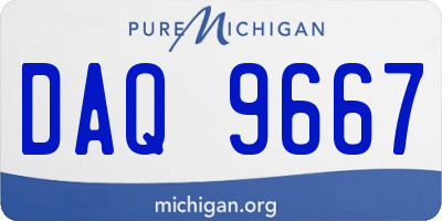 MI license plate DAQ9667