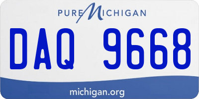 MI license plate DAQ9668