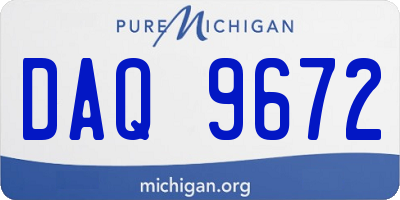 MI license plate DAQ9672