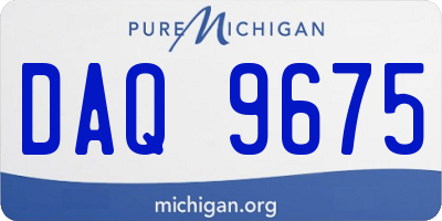 MI license plate DAQ9675