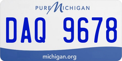 MI license plate DAQ9678