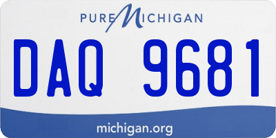 MI license plate DAQ9681