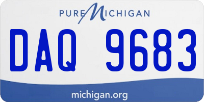 MI license plate DAQ9683