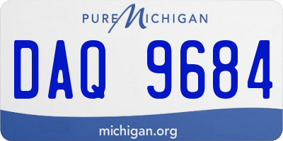 MI license plate DAQ9684