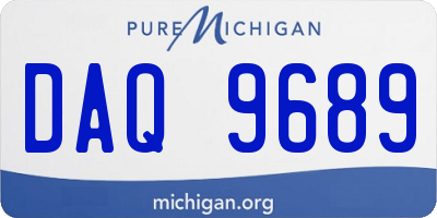 MI license plate DAQ9689