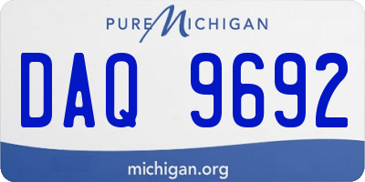 MI license plate DAQ9692