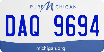 MI license plate DAQ9694