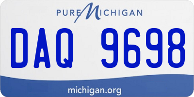 MI license plate DAQ9698