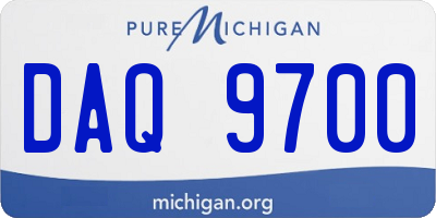 MI license plate DAQ9700
