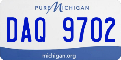 MI license plate DAQ9702