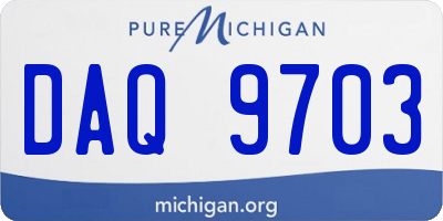 MI license plate DAQ9703