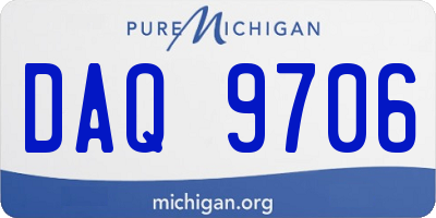 MI license plate DAQ9706