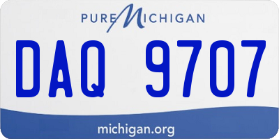 MI license plate DAQ9707