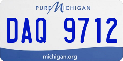 MI license plate DAQ9712