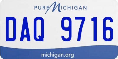 MI license plate DAQ9716