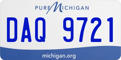 MI license plate DAQ9721