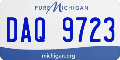MI license plate DAQ9723