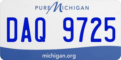 MI license plate DAQ9725
