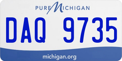 MI license plate DAQ9735