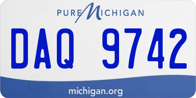 MI license plate DAQ9742