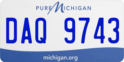 MI license plate DAQ9743