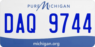 MI license plate DAQ9744
