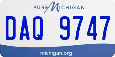MI license plate DAQ9747
