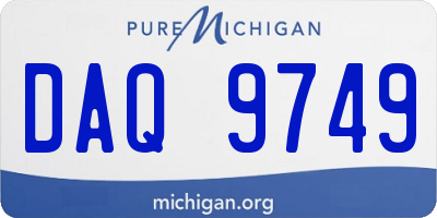 MI license plate DAQ9749