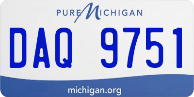MI license plate DAQ9751