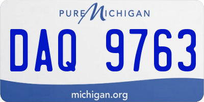 MI license plate DAQ9763