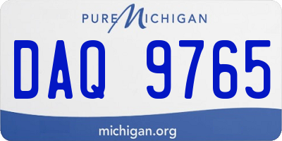 MI license plate DAQ9765