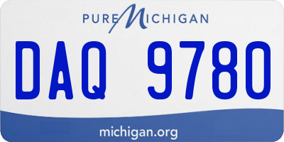 MI license plate DAQ9780