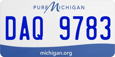 MI license plate DAQ9783