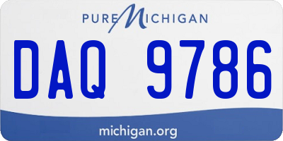 MI license plate DAQ9786