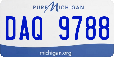 MI license plate DAQ9788