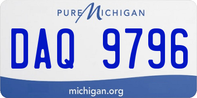 MI license plate DAQ9796
