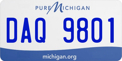 MI license plate DAQ9801