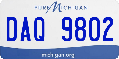 MI license plate DAQ9802
