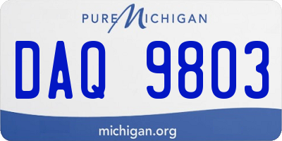 MI license plate DAQ9803