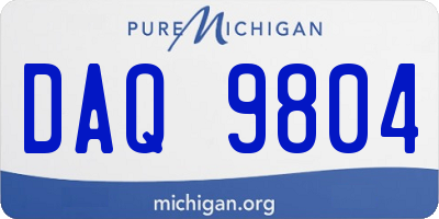 MI license plate DAQ9804