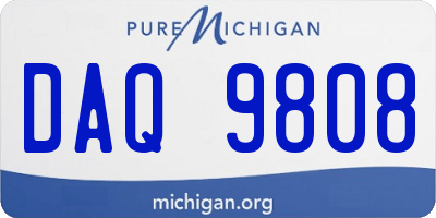 MI license plate DAQ9808
