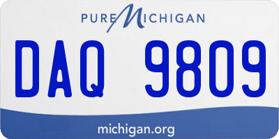 MI license plate DAQ9809