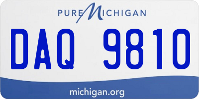 MI license plate DAQ9810