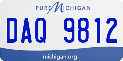 MI license plate DAQ9812