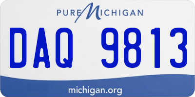 MI license plate DAQ9813