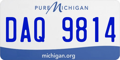 MI license plate DAQ9814